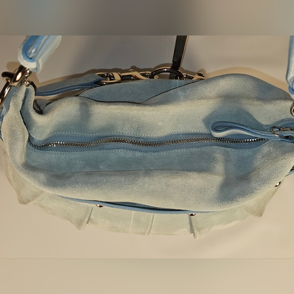 Extremely Rare Vintage Coach legant Light Blue Suede Shoulder Bag - Picture 10 of 13